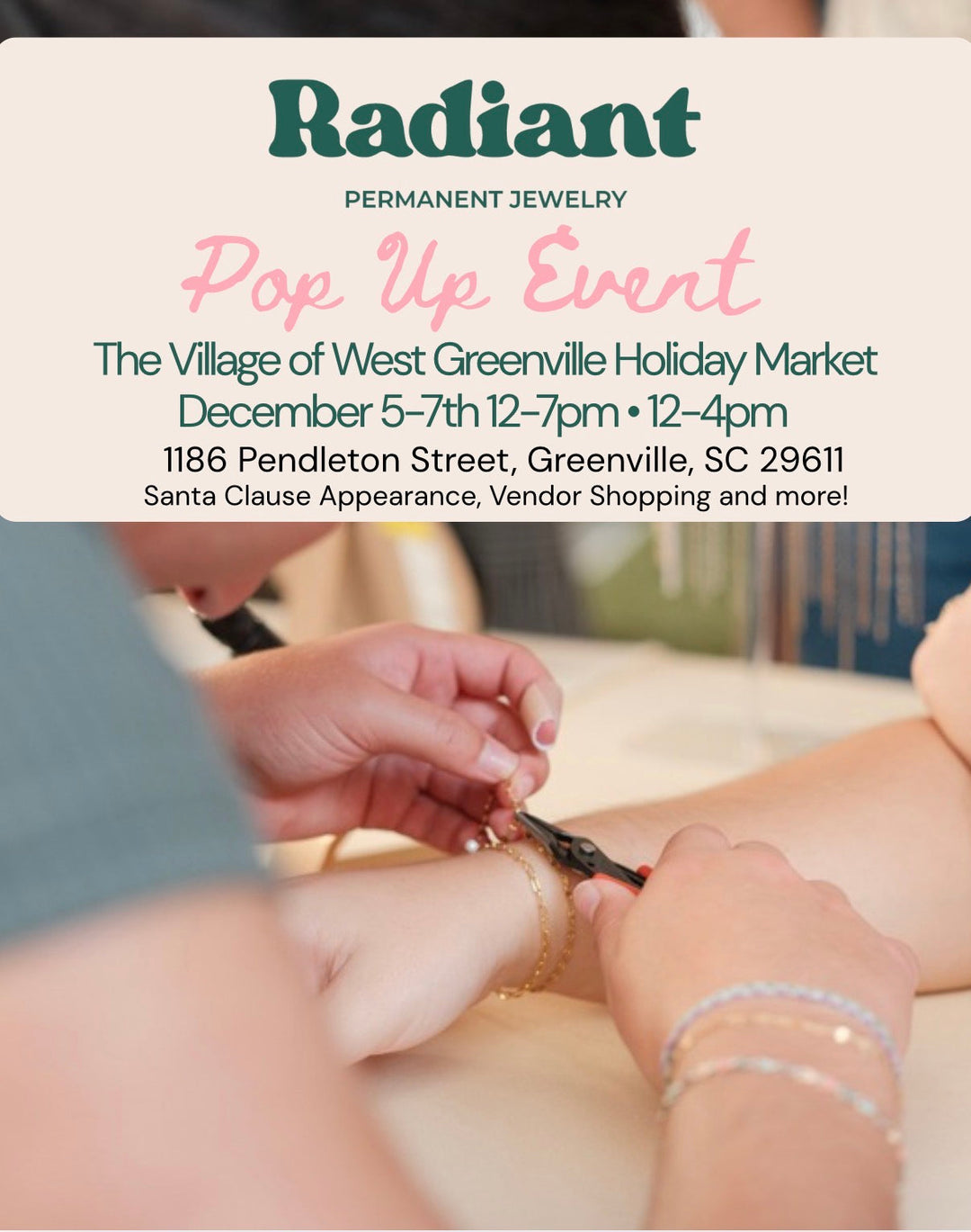 Week 2- Permanent Jewelry at the Village West Greenville Holiday Market