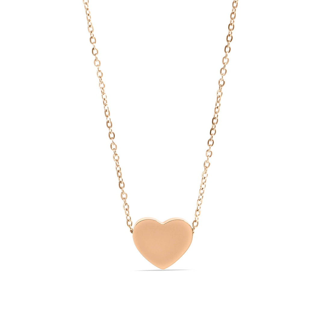 Stainless Steel Blank Heart Necklace: Gold