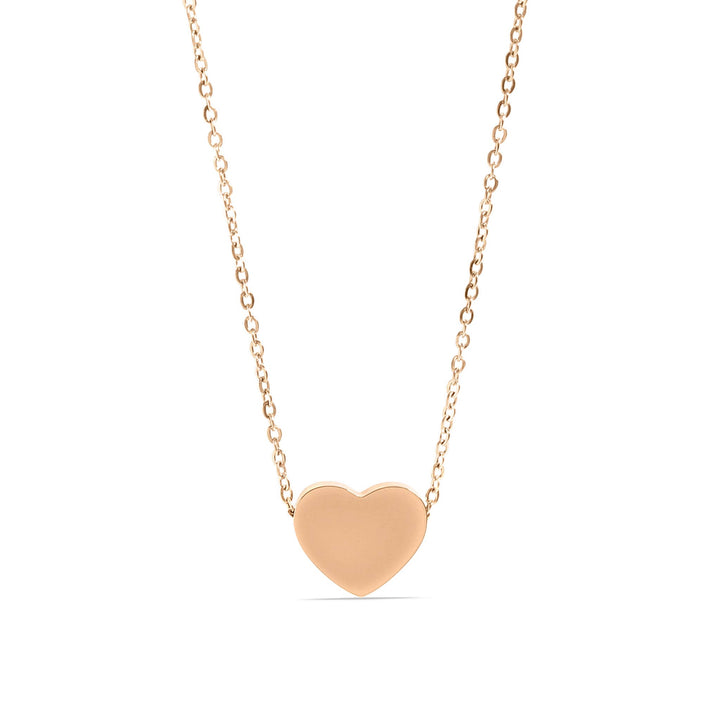 Stainless Steel Blank Heart Necklace: Gold