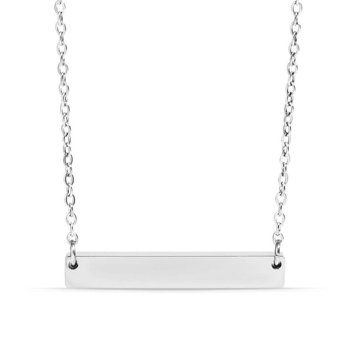 Polished Blank Stainless Steel Bar Necklace: Gold