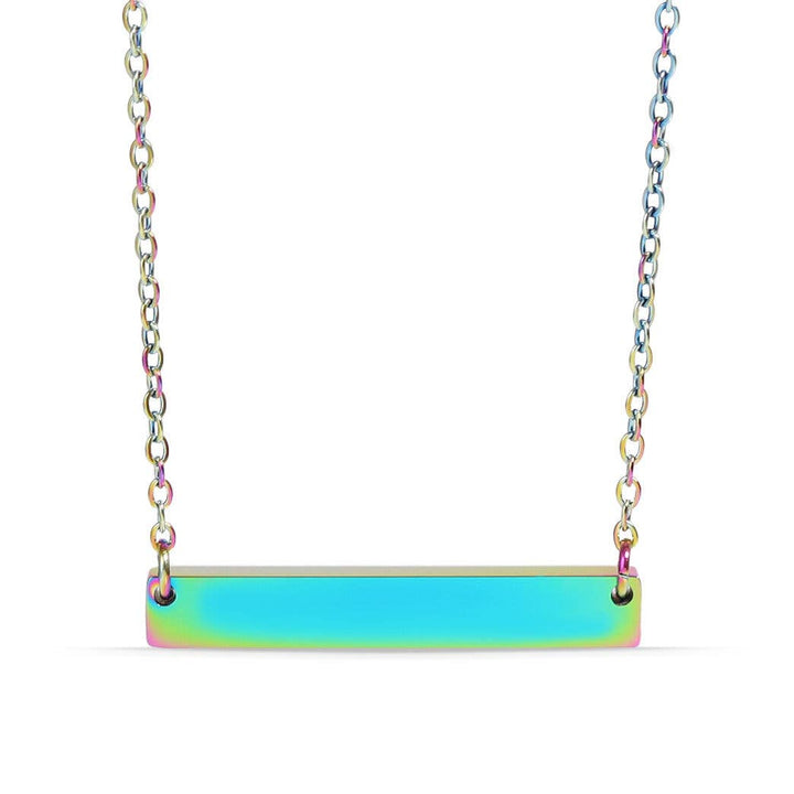 Polished Blank Stainless Steel Bar Necklace: Gold