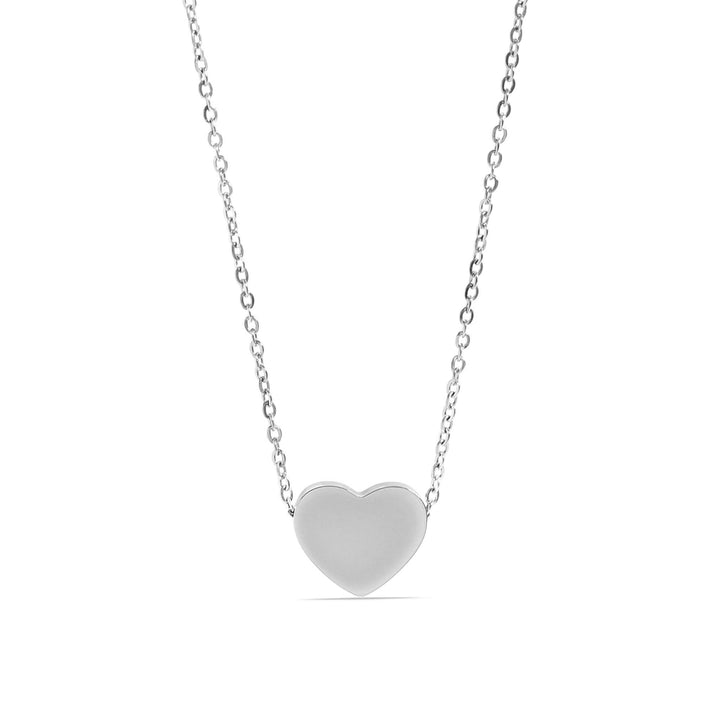 Stainless Steel Blank Heart Necklace: Gold