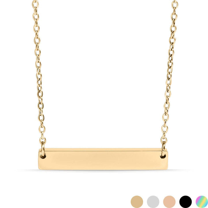 Polished Blank Stainless Steel Bar Necklace: Gold