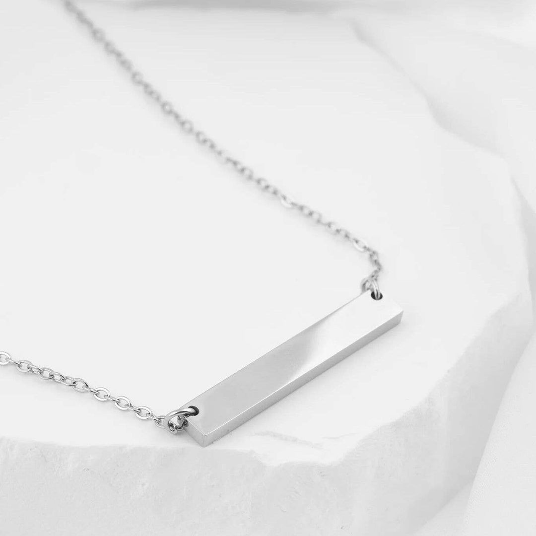 Polished Blank Stainless Steel Bar Necklace: Gold