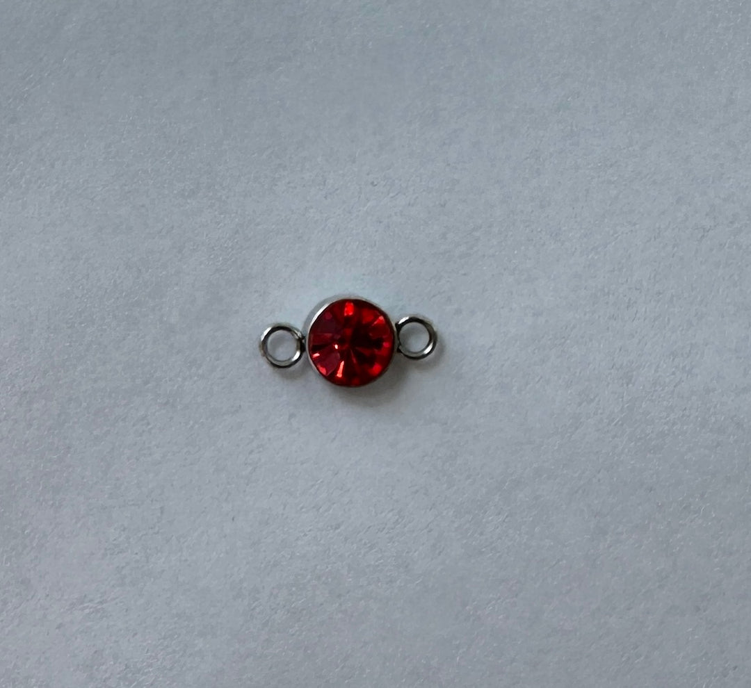Birthstone Connector Charm July Ruby