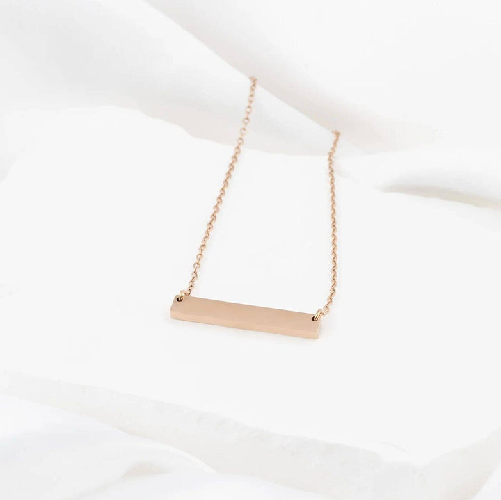 Polished Blank Stainless Steel Bar Necklace: Gold