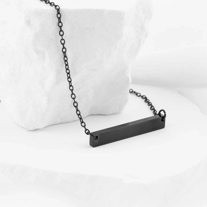 Polished Blank Stainless Steel Bar Necklace: Gold