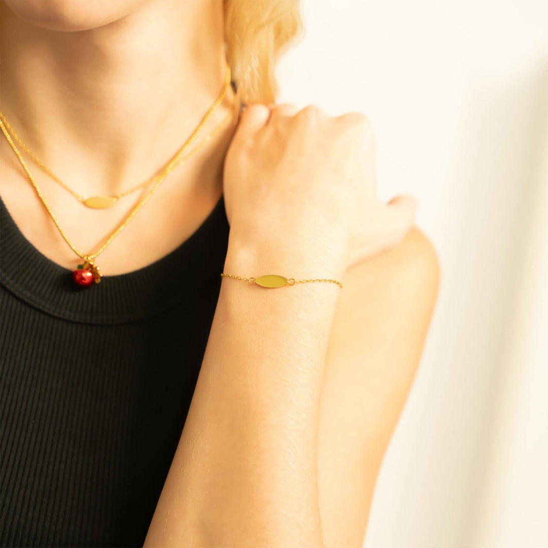 18K Gold PVD Stainless Steel Blank Bracelet: Gold