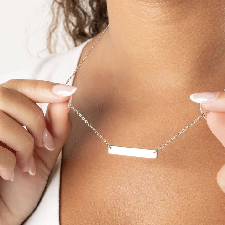 Polished Blank Stainless Steel Bar Necklace: Gold