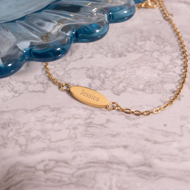 18K Gold PVD Stainless Steel Blank Bracelet: Gold