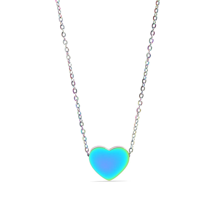 Stainless Steel Blank Heart Necklace: Gold