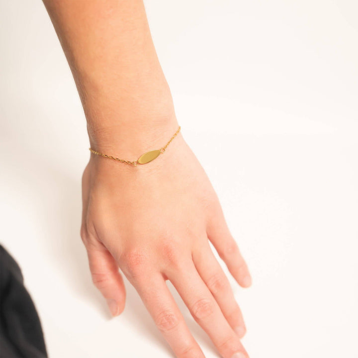 18K Gold PVD Stainless Steel Blank Bracelet: Gold