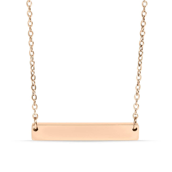 Polished Blank Stainless Steel Bar Necklace: Gold